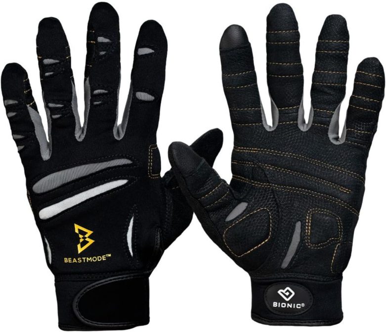 Bionic Men's Beastmode Full Finger Gym Workout Gloves
