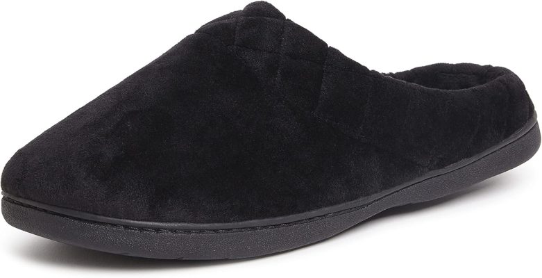 Women's Fuzzy Memory Foam Cable Knit Claire Clog House Slipper with Wide Widths