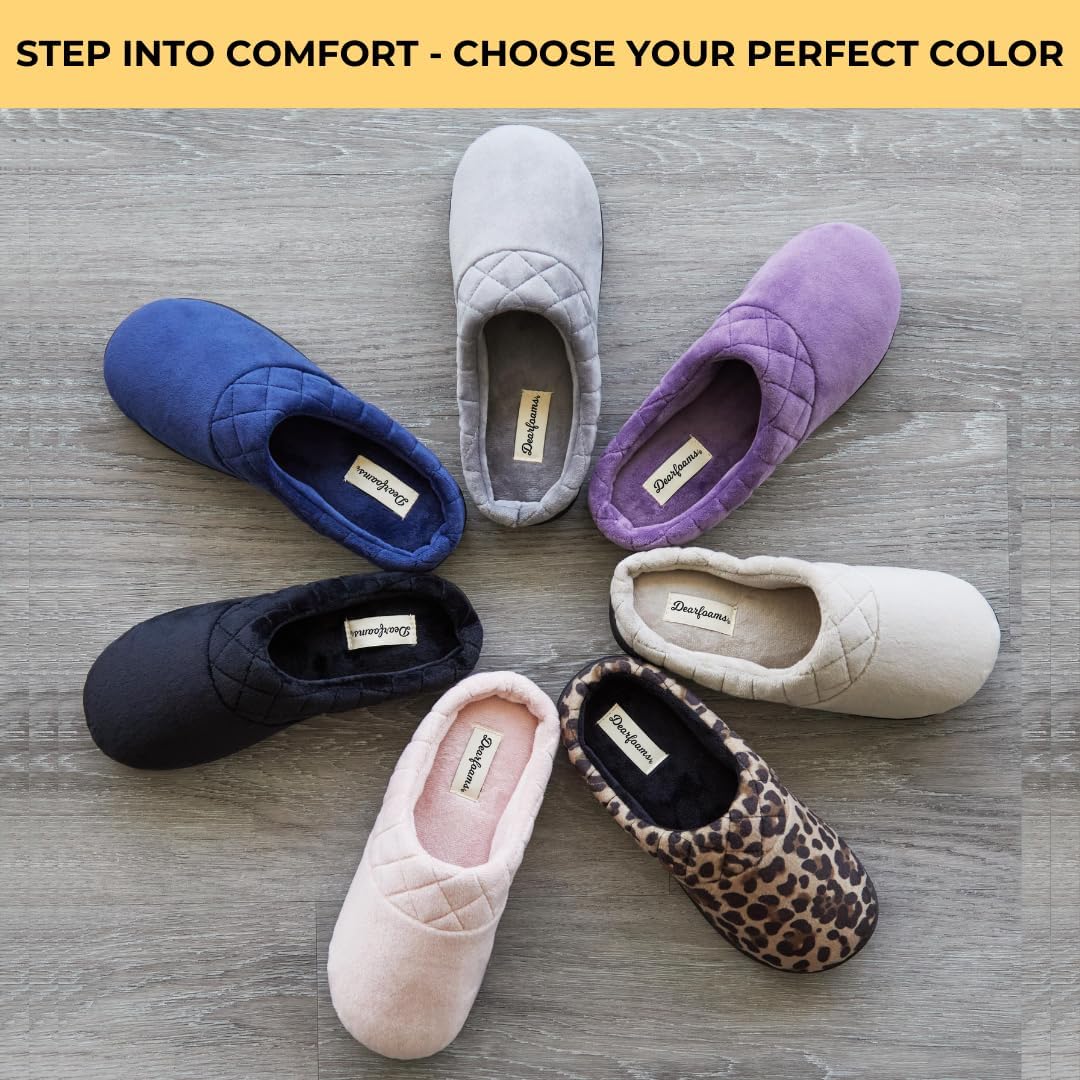 Women's Fuzzy Memory Foam Cable Knit Claire Clog House Slipper with Wide Widths - Image 3